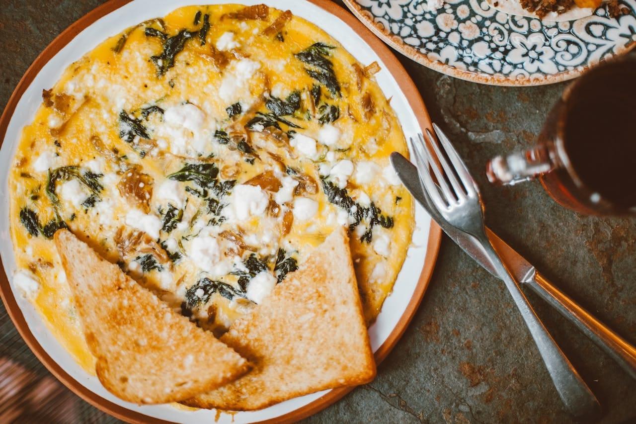 Savory Spinach and Feta Cheese Breakfast Omelette
